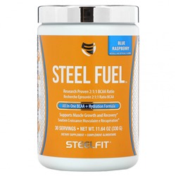 SteelFit, Steel Fuel, универсальное средство с разветвленной цепью (BCAA + Hydration Formula), голубая малина, 330 г (11,64 унции)