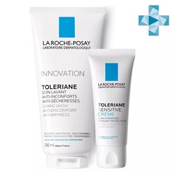 Ля Рош Позе Набор Sensitive для чувствительной кожи (увлажняющий крем с легкой текстурой 40 мл + очищающий гель для 200 мл) (La Roche-Posay, Toleriane)