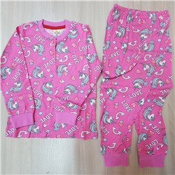 Пижама детская розовая "Единороги"