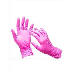 Перчатки нитриловые, розовые 100 шт.