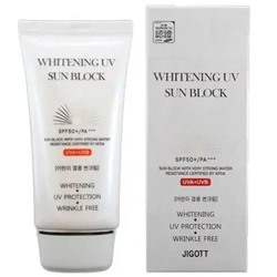 Jigott Солнцезащитный крем для лица осветляющий - Whitening UV Sun Block Cream SPF50+ PA+++, 70 мл