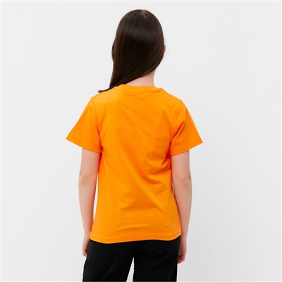 Футболка детская, цвет оранжевый, рост 140 см