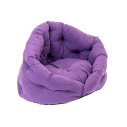 Лежанка овальная пухлая "Мечты" №1, с подушкой, бархат, 48 х 40 х 34 см, фиолетовая