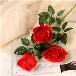 Цветы искусственные "Роза аморе" три бутона 7*85 см, красная