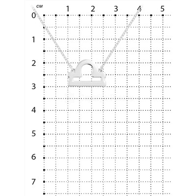 Колье из родированного серебра - Весы 925 пробы Кц-0110р