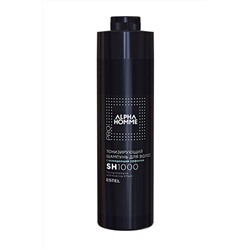 AH/SH1000 Тонизирующий шампунь для волос с охлаждающим эффектом ALPHA HOMME PRO, 1000 мл. мужская серия