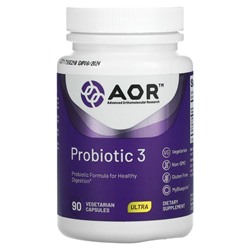 Advanced Orthomolecular Research AOR, Probiotic 3, 90 растительных капсул