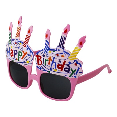 Карнавальные очки "С Днем рождения" Торт 15*12 см
