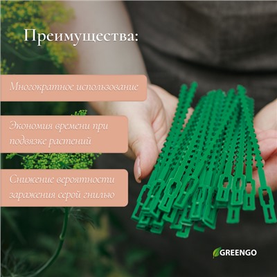 Подвязки для растений, длина 9 см, набор 50 шт., Greengo