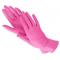 Перчатки виниловые розовые gloves 100шт (50пар) Размер XS