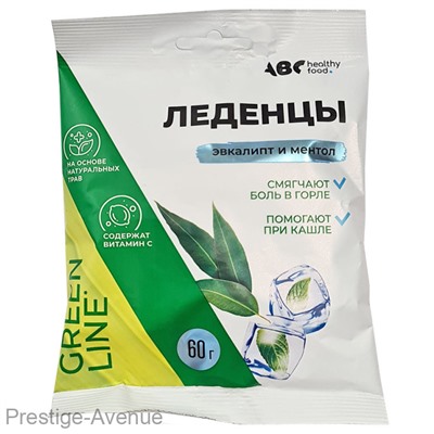 ABC healthy food леденцы на основе трав с витамином С эвкалипт и ментол 60 г