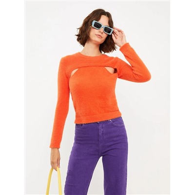 Женский трикотажный свитер X-SIDE с круглым вырезом и длинными рукавами