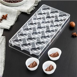 Форма для конфет и шоколада KONFINETTA «Косичка», 27,5×17,5×2,5 см, 21 ячейка (3,7×1,5×1,5 см)
