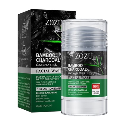 Глиняная маска-стик против черных точек с бамбуковым углем ZOZU Bamboo Charcoal Clay Stick Mask, 40 гр.