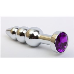 Пробка металл фигурная елочка серебро с фиолетовым стразом 11,2х2,9см 47435-5MM
