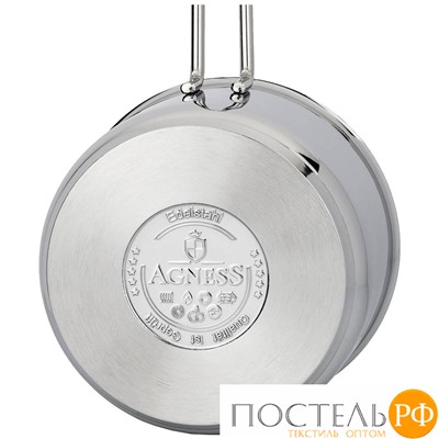 936-114 КОВШ AGNESS МОНБЛАН 12Х8 СМ, 1 Л, НЕРЖ СТАЛЬ ИНДУКЦИОННОЕ ДНО