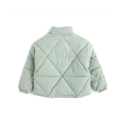 Куртка с геометричной стежкой демисезонная зелёная для девочки Button Blue