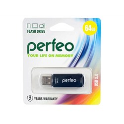 Флеш-диск Perfeo USB 64GB C06 Black PF-C06B064