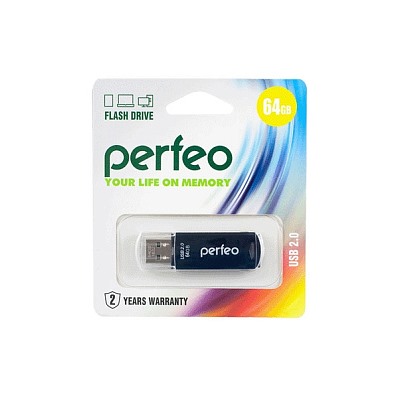 Флеш-диск Perfeo USB 64GB C06 Black PF-C06B064