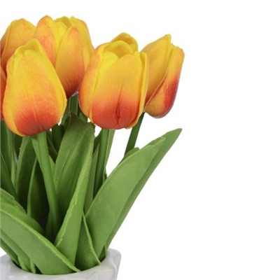 Цветок искусственный Тюльпан желто-оранжевый 33 см / J125-5 /уп 150/1500/ латэкс