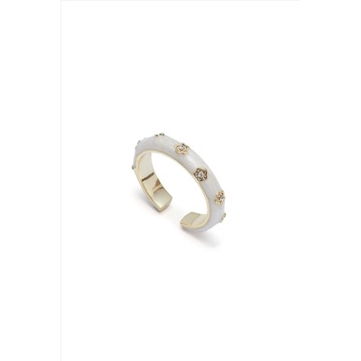 Кольцо женское разомкнутое с эмалью регулируемое кольцо со сверкающими кристаллами "Дежа вю" MERSADA #925619