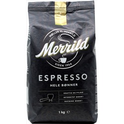 Merrild. Espresso (зерновой) 1 кг. мягкая упаковка