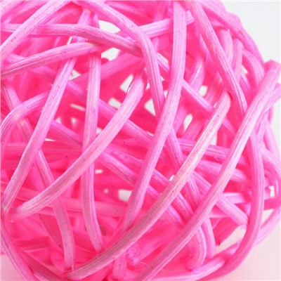 Набор из 2 плетёных шариков из лозы без бубенчиков, 5 см, фиолетовый/розовый