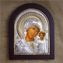 Икона "Казанская" (147х180 мм), серебро, Греция