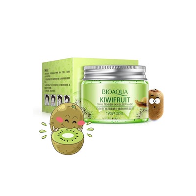 BIOAQUA KIWIFRUIT Ночная маска для лица с экстрактом киви и слизью улитки, 120 г