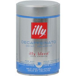 illy. Decaffeinato (молотый) 250 гр. жест.банка