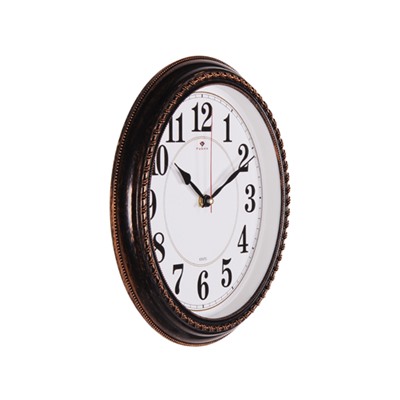 Часы настенные "21 Век" круг. 28,5см. корпус черный с бронзой  "Классика" "Рубин" 2950-002