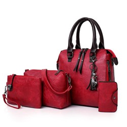 Набор сумок из 4 предметов арт А25, цвет: красный ОЦ