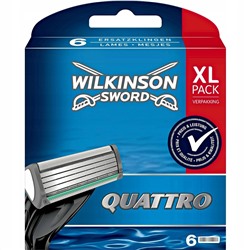 Кассеты для бритвы Schick (Wilkinson Sword) QUATTRO (6шт) (Старый дизайн)