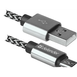USB кабель USB08-03T PRO USB2.0  (AM) - microUSB 2.0 (BM) 1m 2.1A DEFENDER белый