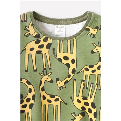 полукомбинезон для новорожденных  К 6342/веселые жирафы на зеленом