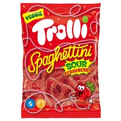 Жевательный мармелад Trolli Spaghettini Sour Strawberry (спагетти со вкусом кислой клубники) 100 гр