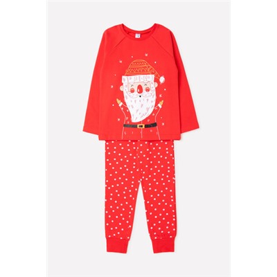 Пижама  для девочки  К 1568/насыщенно-красный,зимний снег
