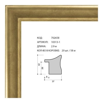 Багет пластиковый 37х42 10313-1 (R784-1) /уп 58м/