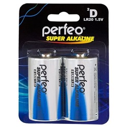 Батарейка Perfeo LR 20 (Тип D) Super Alkaline, 2шт большая цилиндрическая