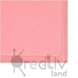 Фетр листовой жесткий 2 мм/ цв.светло-розовый/ 20х30см/ 10листов/ фас.1уп.