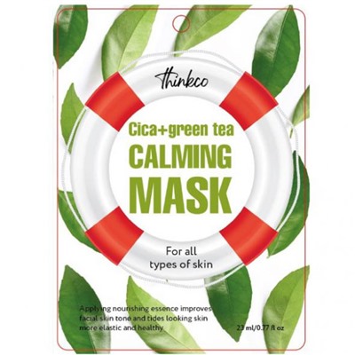 THINKCO Маска-салфетка для лица ЦЕНТЕЛЛА АЗИАТСКАЯ / ЗЕЛЕНЫЙ ЧАЙ Cica+Green Tea Calming 29418