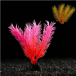 Растение искусственное аквариумное, светящееся, 10 см, красное