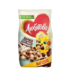 Завтраки готовые "Шарики шоколадные" Дуо Микс Любятово 350г (60025703)