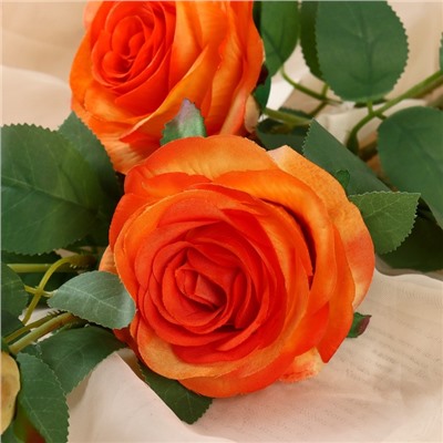 Цветы искусственные "Роза роскошь" 9х63 см, оранжевый