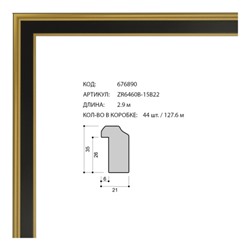 Багет пластиковый 21х35 ZR6460B-15B22 /уп 127,6м/