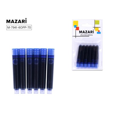 Чернильные картриджи в наборе синие 6шт (ЦЕНА ЗА НАБОР) Mazari М-7941-6орр-70
