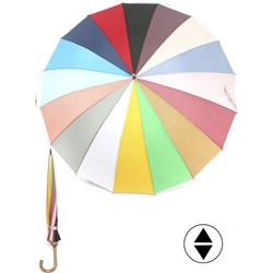 Зонт женский ТриСлона-L 2254,  полуавтомат,  трость,  16 спиц,  купол 60 см,  тефлон,  ручка-крюк дерево,  радуга 248455