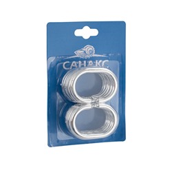 Кольца для штор и карнизов в ванную и душевую , хромированные , пластик - упак / 12шт/ 75002 САНАКС