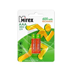 Аккумулятор Ni-MH Mirex HR03 / AAA 1000mAh 1,2V 2 шт (2/20/100), блистер (цена за 1 шт.)