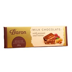 Шоколад молочный с орехами и изюмом Baron 220гр